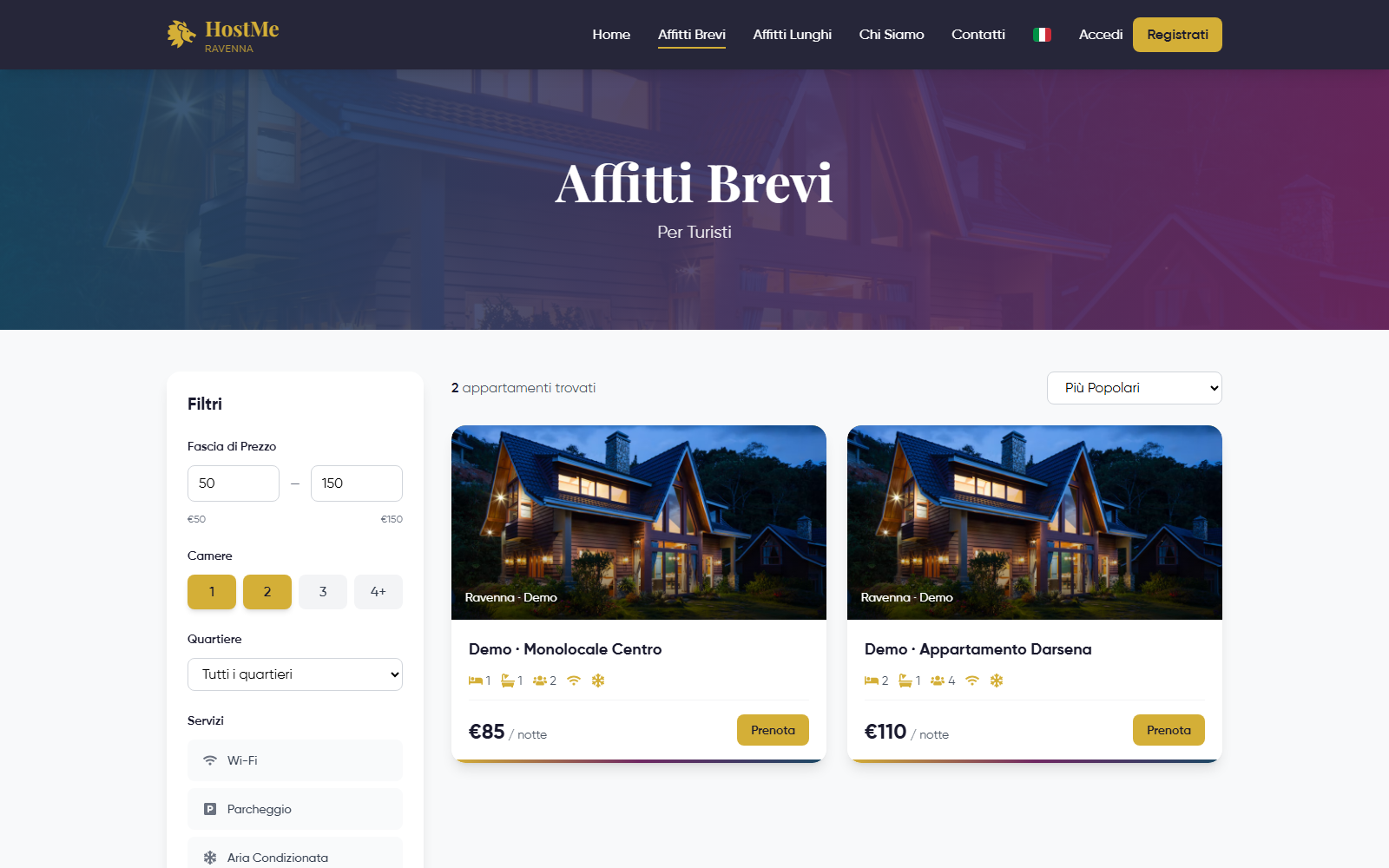 Anteprima del progetto: HostMe Ravenna